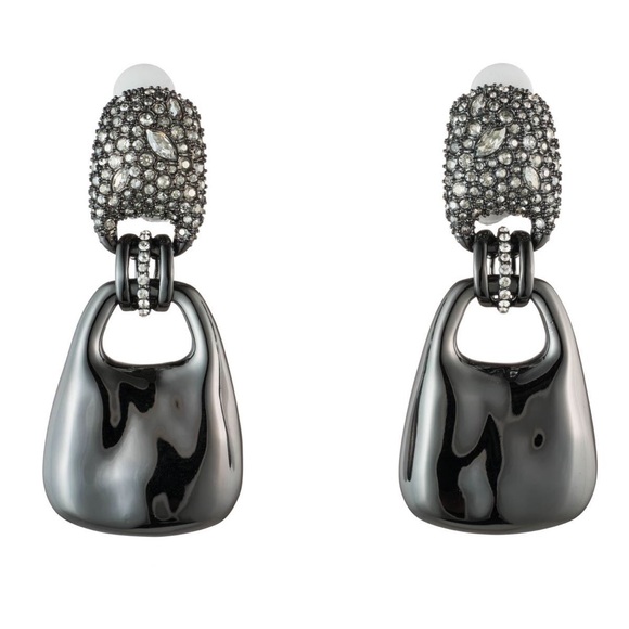 Alexis Bittar Liquid Gunmetal Dangling Earrings